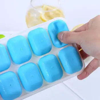

1PC 14 Grid Silicone Ice Cube Tray Molds With Lid Color 4 Desert Maker Juice Cocktail Mould Square DIY Cocktail Mould
