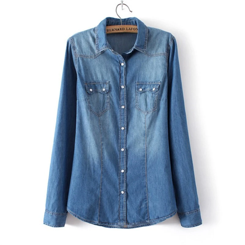 denim shirt fitted ladies