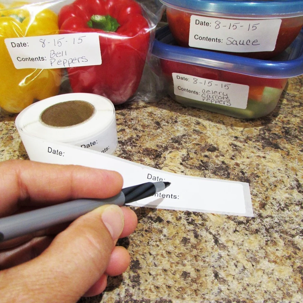 1 Roll with 125 Pieces of Gifts with Names Self-adhesive Freezer Labels