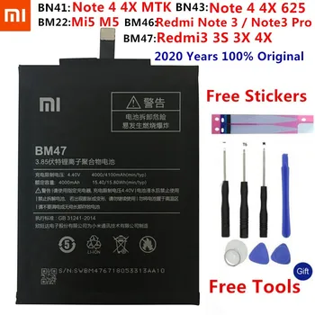 

Xiao Mi Original Phone Battery For Xiaomi Redmi Note 4 4X 3 Pro 3S 3X 4X Mi 5 BN41 BN43 BM22 BM46 BM47 Replacement batteries