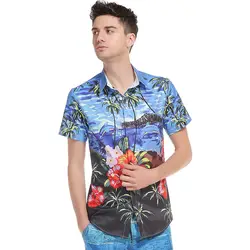 Внешняя форма для фотосессии, международная торговля, Новый стиль, мужская 3D печатная Пальмовая Пляжная футболка с короткими рукавами, B4027