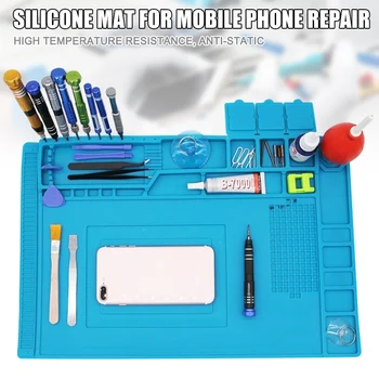 

High Temperature Magnetic Silicone Mat Anti-static Phone Repair Platform Anti-slip Non-toxic PAK55