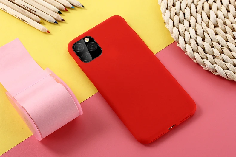Однотонная цветная крышка для iPhone 11 Pro Чехол для iPhone 11 чехол для iPhone 11 Pro MAX Мягкий силиконовый чехол