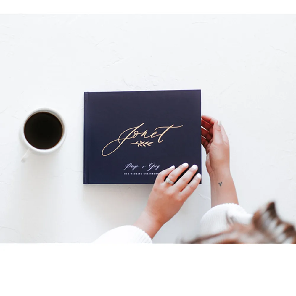 

Real foil Guest Book Calligraphy Guestbook Alternative Custom Wedding keepsake engagement photo album planner bridal memory book