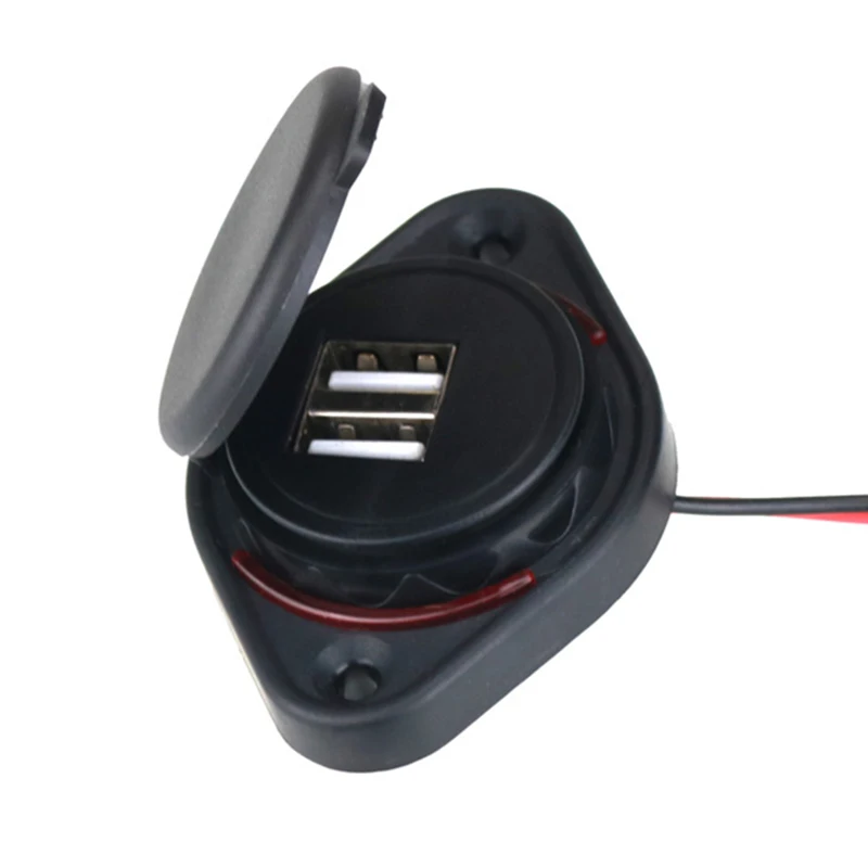 Dual USB Charging Car Charger Power Outlet for 12V 24V Auto Motorcycle