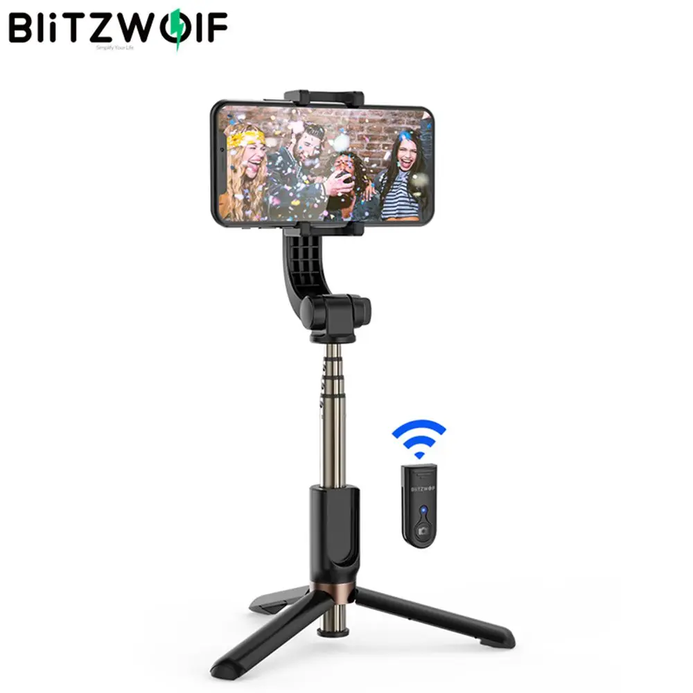 

BlitzWolf One-Axis Selfie Stick Handheld Gimbal Stabilizer bluetooth Remote Control Tripod Anti-shaking Automatic Balance Monopo