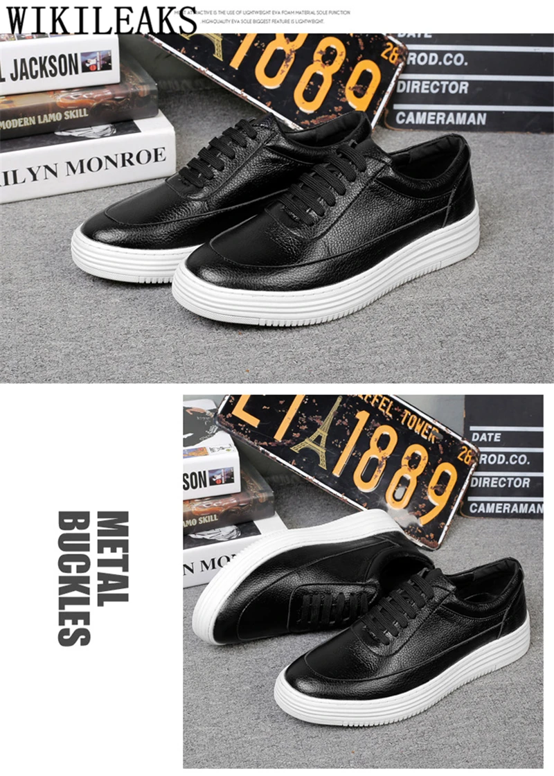 mens shoes genuine leather white sneakers elevator shoes for men leather sneakers mens casual shoes hot sale luxury brand buty