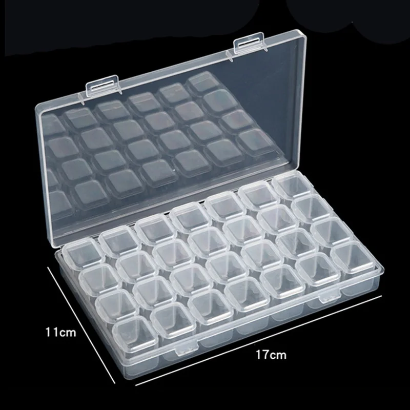 28-Slots-Nail-Art-Storage-Box-Plastic-Transparent-Display-Case-Organizer-Holder-For-Rhinestone-Beads-Ring