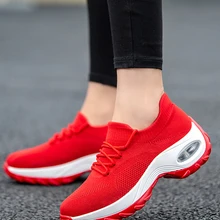 Sneakers con plateau donna appartamenti 2021 scarpe Casual traspiranti appartamenti 6 colori zeppe Sneakers per donna calza a rete Zapatos De Mujer