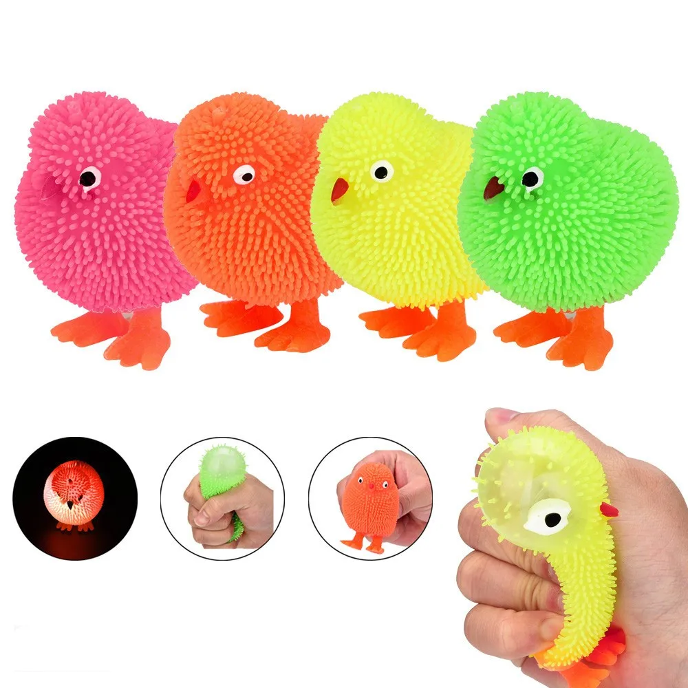 

Led Light Novelty Chickens Squidgy Sensory ToyStress Relief Toy Cute Anti-stress Fidget Toys 1PC Random Color