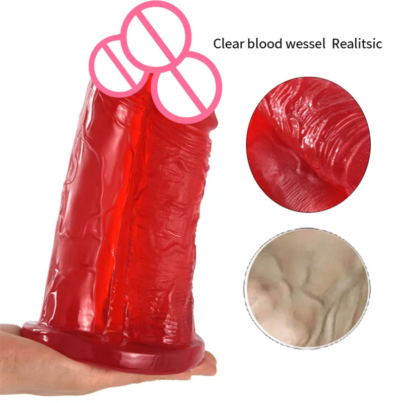 Three Heads Realistic Dildo for Anal Adult Toys with Suction Cup Artificial Big Penis Sex Toy for Women Gay Lesbian Products