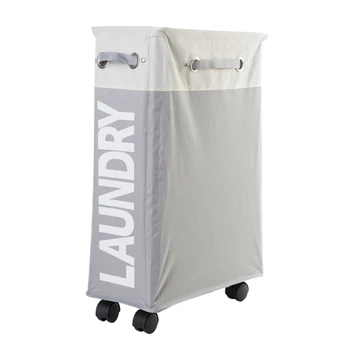

Wheeled Collapsible Laundry Basket Clothes Hamper Sorter Trash Can Storage Box Foldable Dirty Clothes Children'S Toy Storage Bas