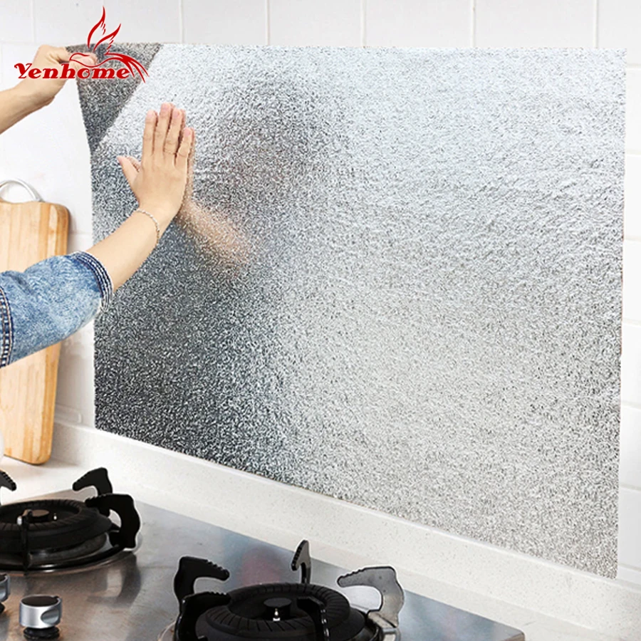 Oil proof Kitchen Wallpaper Waterproof Wall Sticker PVC Self Adhesive