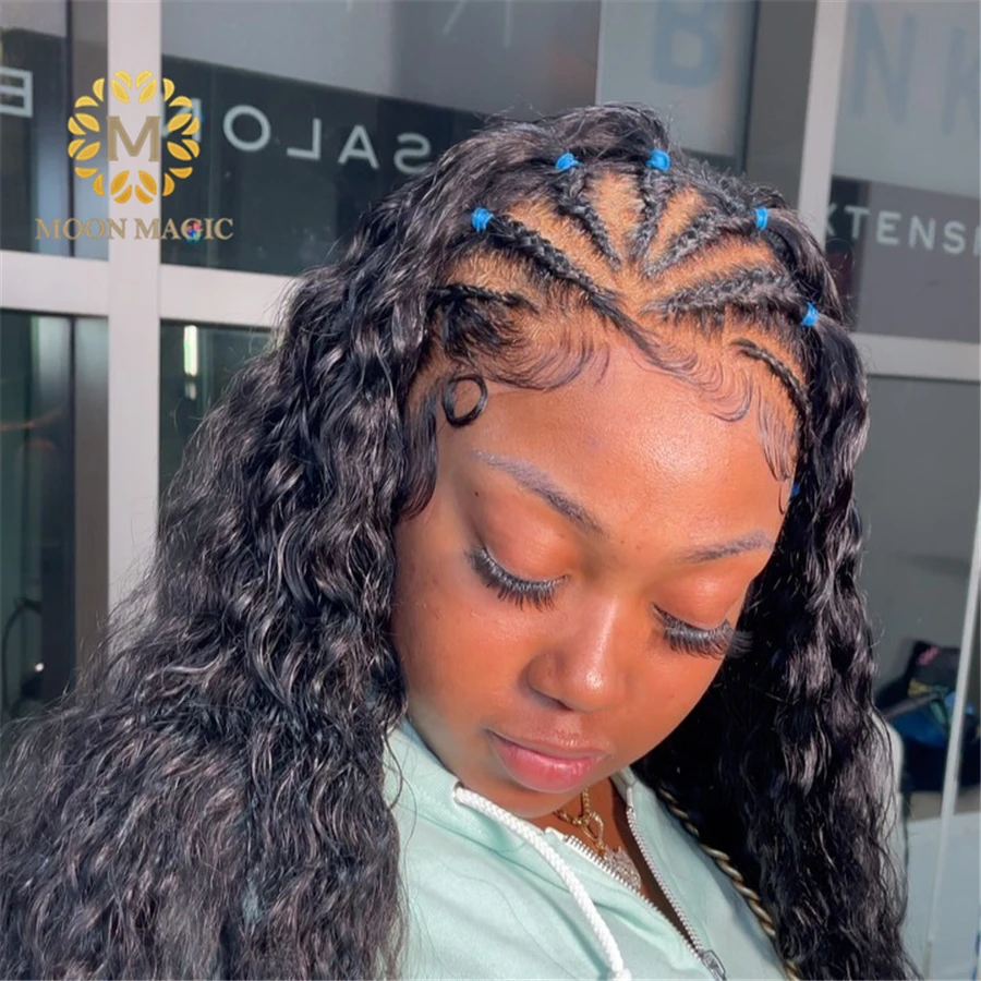 Glueless Full Lace Wigs Kinky Curly Hair Full Lace Human Hair Wigs Pre Plucked 13x4 Lace Front Wig Bleached Knots 150 Remy