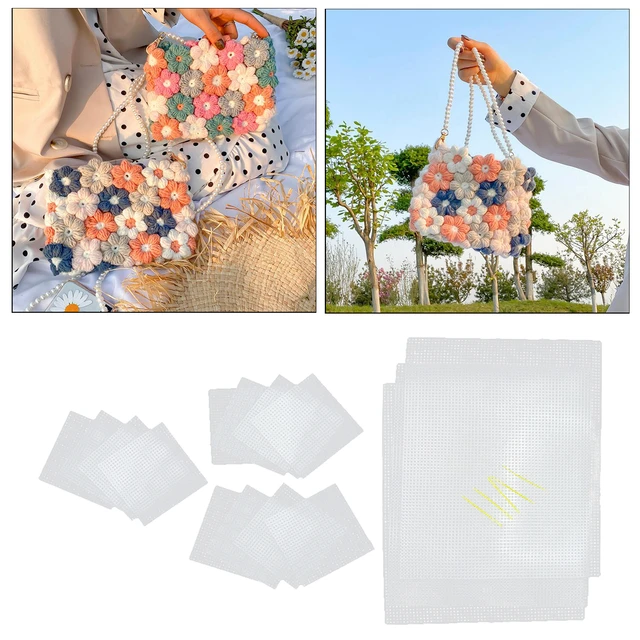 Knitting Accessories & Weaving Plastic Mesh Sheet With Ribbon/Wool