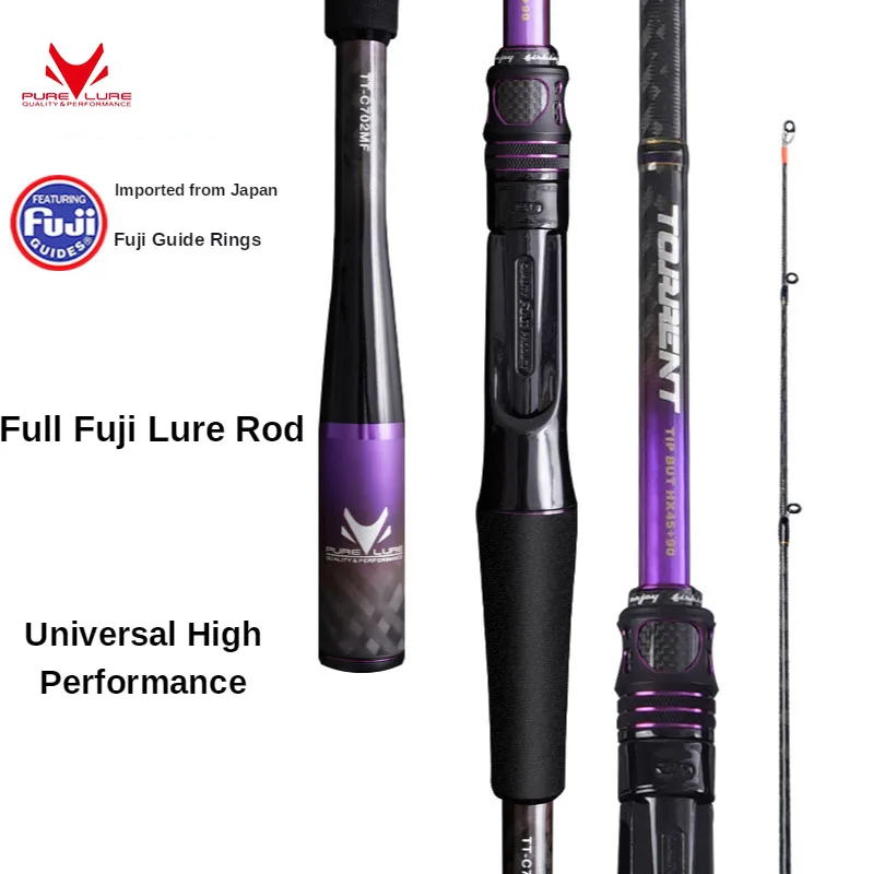 PURELURE All Fuji general lure rod high carbon long casting spinning and casting fishing rod and reel combo fast action ► Photo 1/5