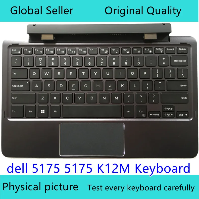 Keyboard with Pen Battery Docking Station For Dell Latitude 11 5175 5179 Laptop Bottom Cover Base Original 100% New K12M T54KN