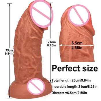 Big Dick Sexy Huge Dildo Female Masturbator Super Soft Realistic Penis Dildo Double-layer Silicone Suction Cup Dildos For Women 2