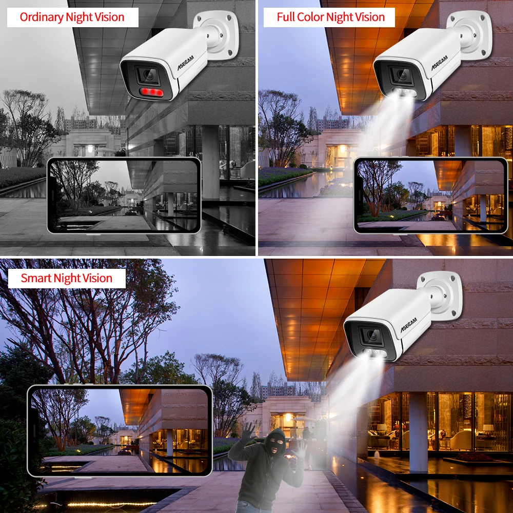 New 4K Security Camera System 8MP Audio CCTV POE NVR AI Color Night Home Video Surveillance Outdoor Set
