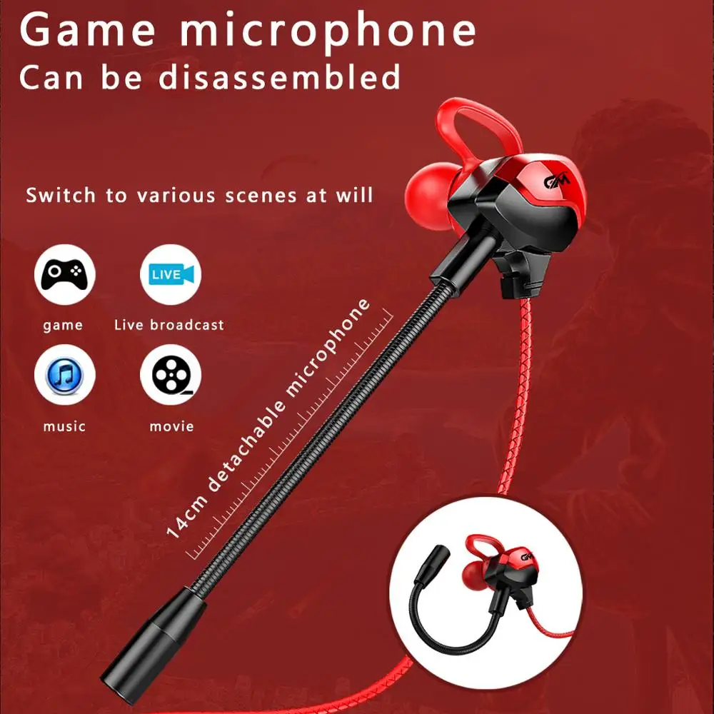 

Earphone Helmets For CS Games Gaming In-Ear Headset 7.1 With Mic Volume Control PC Gamer Earphones