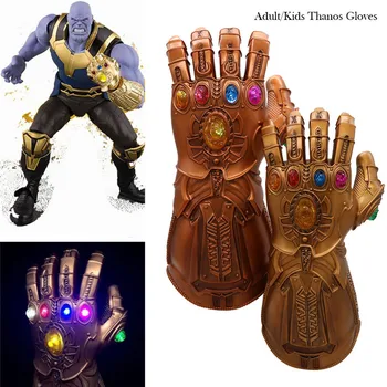 

1: 1 LED Light Thanos Gloves Infinity Gauntlet Cosplay Infinity War Superhero Mask Gloves Halloween Party Props Adult&Kids Toy