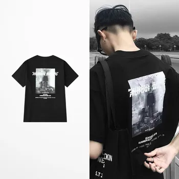 

2019 New Summer Ins Tide Brand Funny Print T-shirts Men Hip Hop Skateboard Men T Shirt Rock Punk Streetwear Tee Shirt Homme