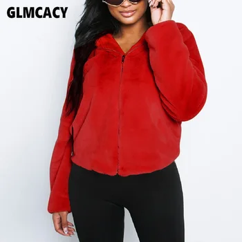 

Womail Winter Women Warm Faux Fur Shearling Fuzzy Fleece Jackets Punk Oversize Outwear Coats with Pockets Thicken Jackets Coat