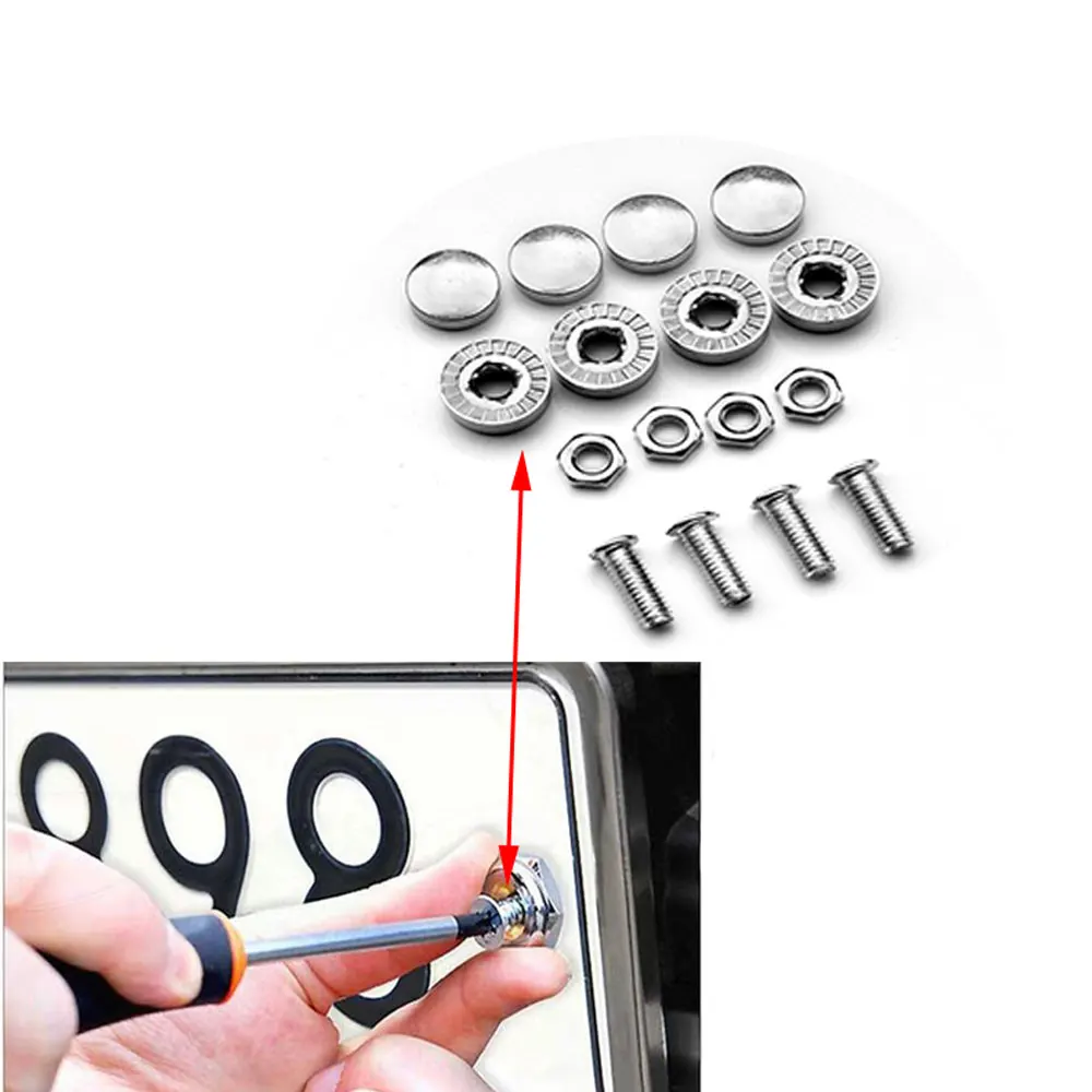 Car Anti-theft License Plate Bolts Frame Screws for Renault Alaskan Trezor Talisman Kwid Espace Kangoo EZ-GO Captur Arkana Zoe | Автомобили