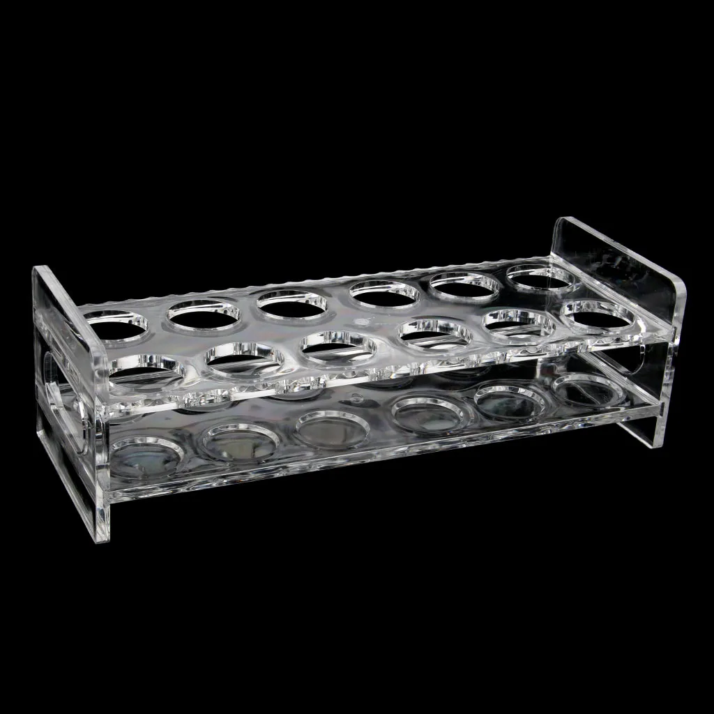 Crystal Clear Acrylic Shot Glass Holder with Handle,  Wine Liquor Cup Serving Tray, 12 Hole