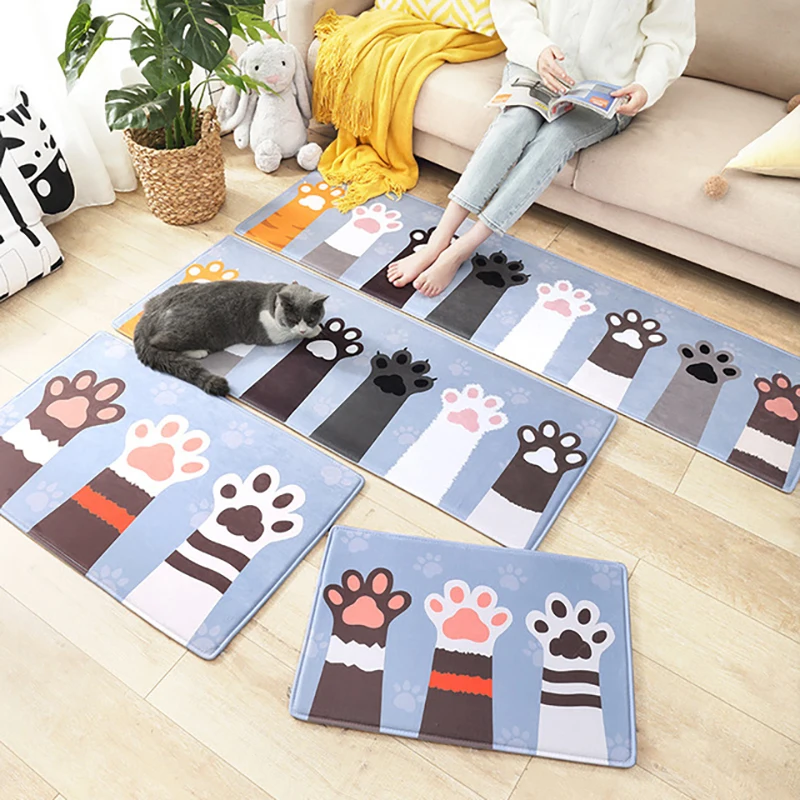 Cute cat Коврик для спальни, ванной, двери, мягкий мультяшный ковер для кухни, длинные коврики, коврик для двери, противоскользящий напольный, для улицы, входной коврик для гостиной, коврик - Цвет: Cute cat