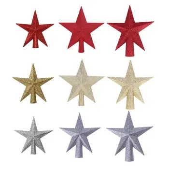 

11/20cm Christmas Tree Top Star Toppers Pendant Treetop Topper for Merry Xmas Ornaments Home Party Christmas Decoration Gifts