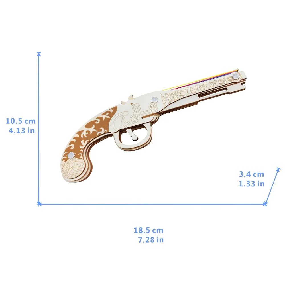 Светильник Flintlock мушкет Резиновая лента пистолет DIY 3D деревянная головоломка по дереву набор для сборки режущие деревянные игрушки для рождественского подарка 3075
