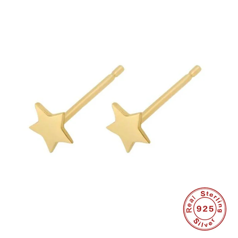 925 пробы, серебряные серьги для женщин, золотые серьги на подарок девочке, серьги-гвоздики, женские хрящи в форме звезды, aretes Z5