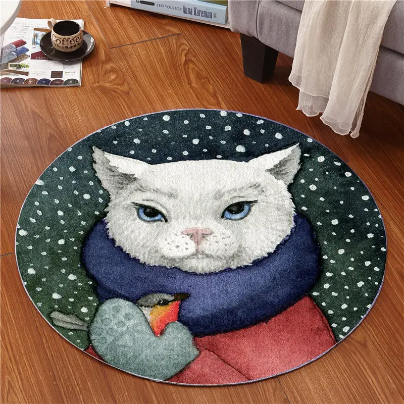 

Cartoon Lovely Circular Carpet Living Room Yoga Mat Hanging Basket Revolving Chair Stool Computer Chair Cushion Floor Mat