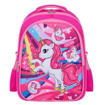 

New Children Schoolbag For Girls Cartoon Unicorn Princess Pink Backpack Large Capacity Primary School Schoolbag Kids Backpack