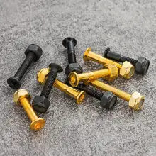 8 Sets High Quality Black/Gold M5 Accessories Hardwares Nuts Longboard Parts Skateboard Bolts Mounting Hardware Screws