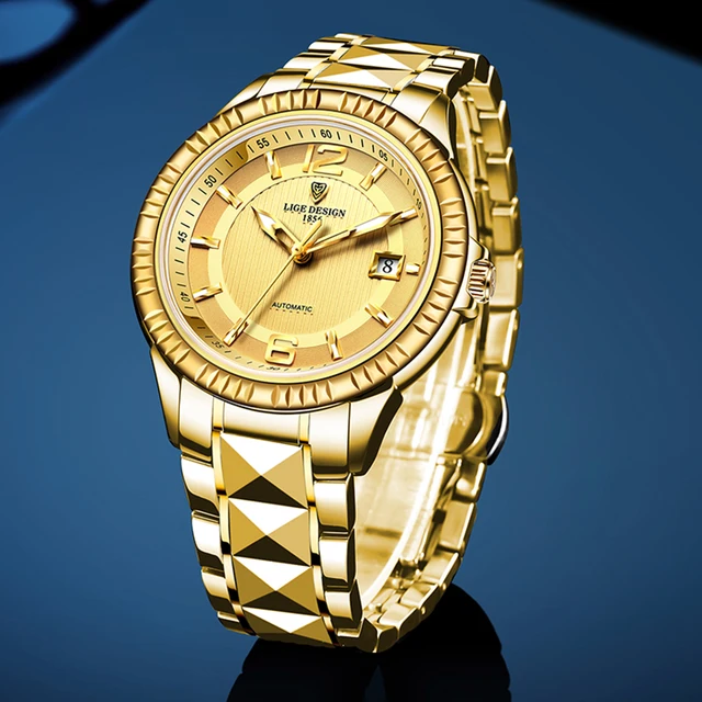 Фото часы наручные lige мужские автоматические модные водонепроницаемые цена