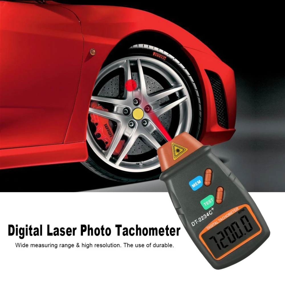 NOUVEAU Digital Laser Photo Tachymètre pas contact RPM Yrch mètres moteur spyrh 5