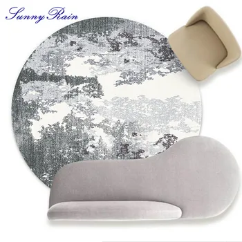 

SunnyRain 1-piece Abstract Style Printed Round Rug for Living Room Area Rug for Bedroom Kids Room Rugs