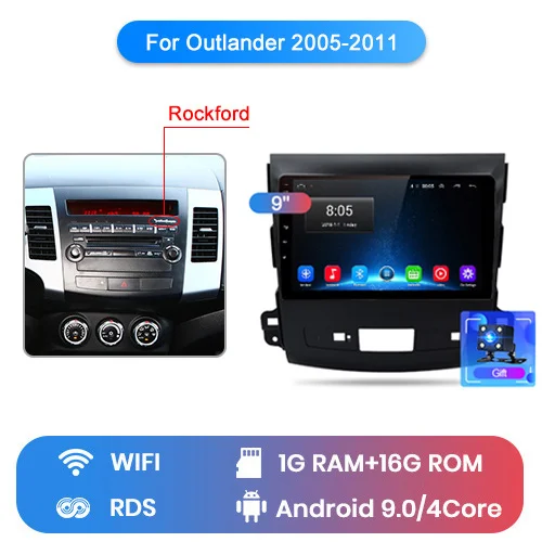 Junsun 2G+ 32G Android 8,1 для Mitsubishi Outlander xl 2 2005-2011 Авто 2 din Радио стерео плеер Bluetooth gps навигация - Цвет: WIFI (1GB 16GB) B