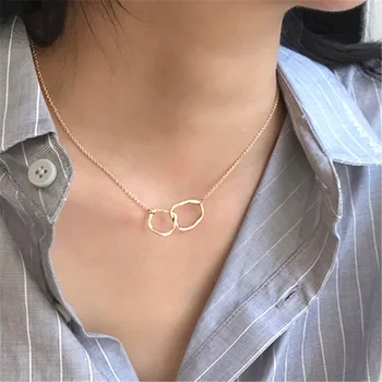 

Korean Fashion Irregular Necklace Contracted Geometric clasped web celebrity collarbone chain Necklace For Women
