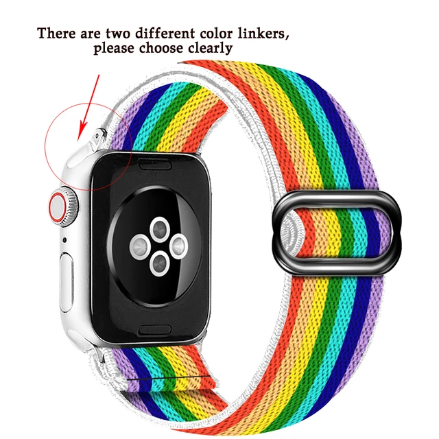 Soft and comfortable nylon Loop elastic buckle Apple watch band 38mm 42mm Series 7 SE654321 For iWatch Strap Bohemia braid  44mm 10