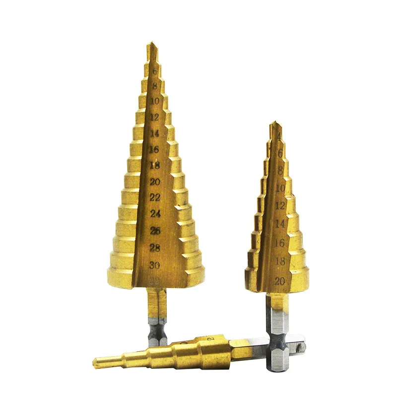 

4241 Hexagonal Shank Step Drill Pagoda Drill Bit Step Drill Iron Aluminium Plate Wood Plastic Tapper Reamer