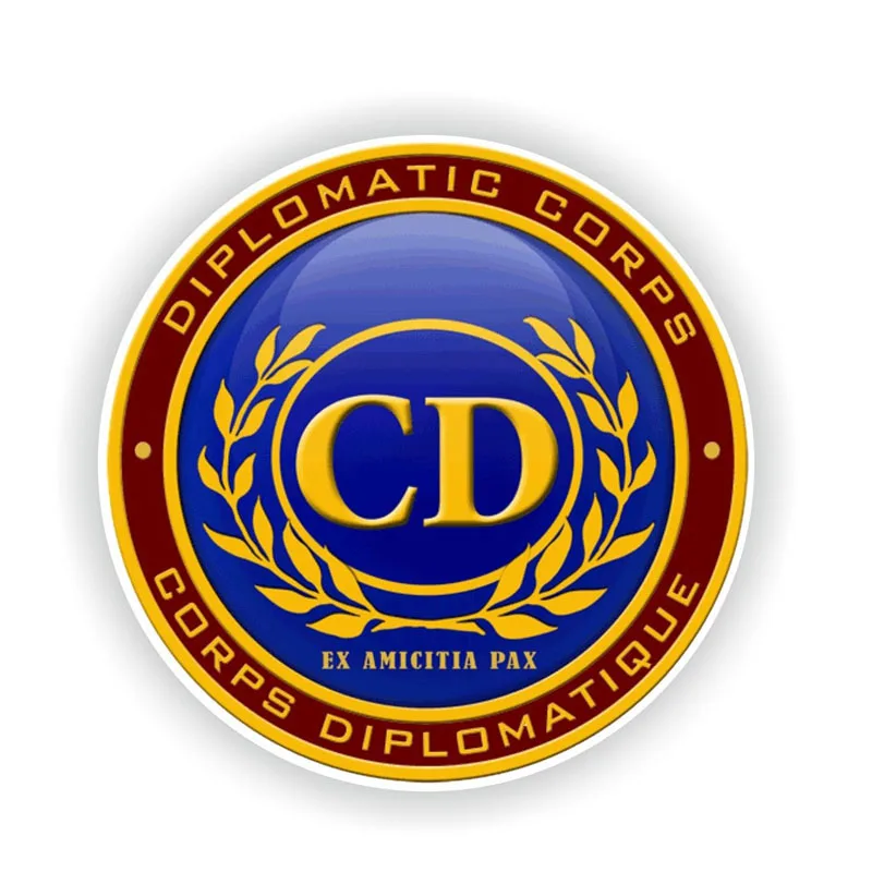 

Hot Personality Car Sticker Round CD CORPS Diplomatic Seal Decal Vinyl Motorcycle Sticker Cover Scratches Waterproof PVC