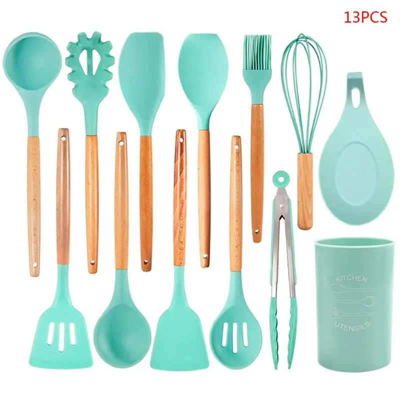 

2020 New 13pcs/set Nonstick Cookware Kitchen Utensils Silicone Spatula Spoon Cooking Tool