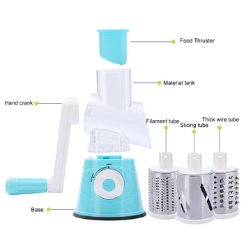 

3-in-1 Multifunctional Vegetable Cutter Hand Crank Slicer Onion Cutter Chopper Kitchen Gadgets K888
