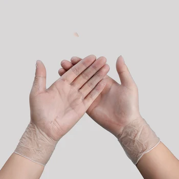 

100pcs Virus Disposable PVC gloves Transparent protective gloves Antivirus waterproof durable ultra-thin tight hand gloves