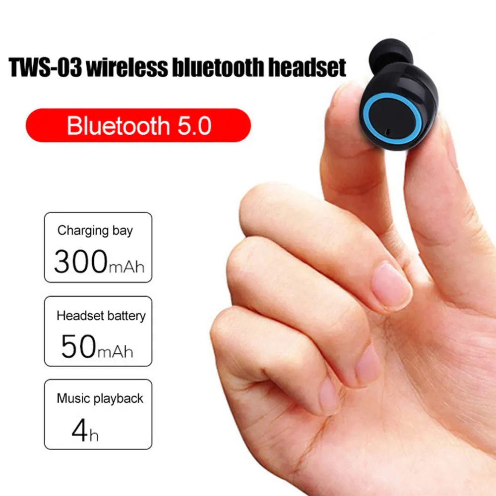 TWS-03 беспроводные наушники Bluetooth 5,0 Hi-Fi стерео спортивные наушники беспроводные Bluetooth наушники с зарядкой для телефона