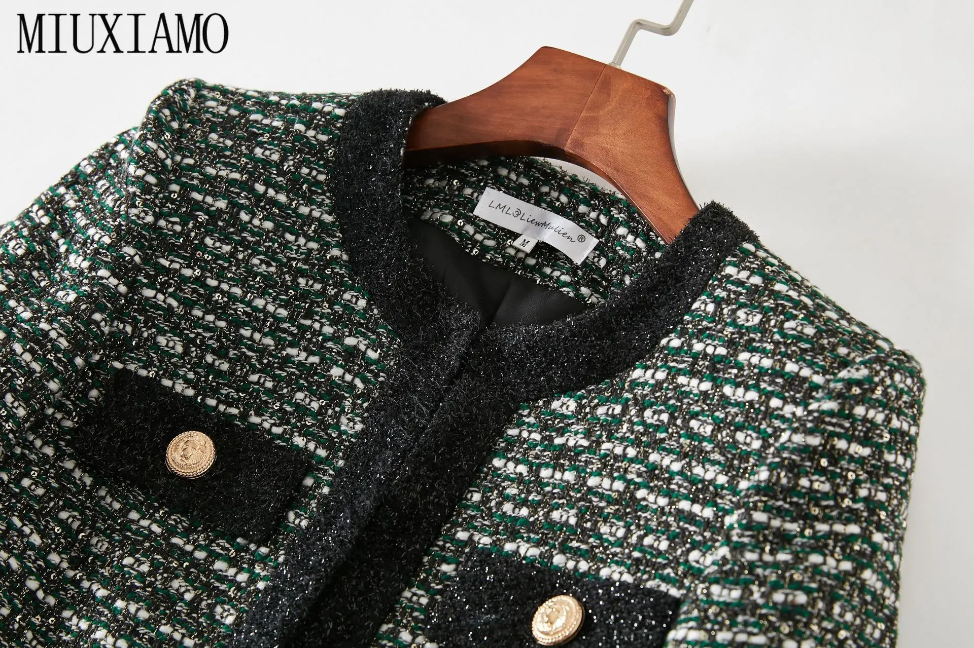 MIUXIMAO Высокое качество новейшая осень зима подиумная дизайнерская офисная Дамская Повседневная куртка с карманами Женское пальто на пуговицах Vestidos