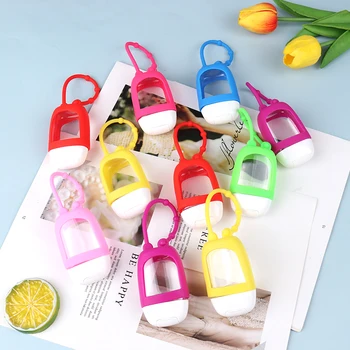 

10Pcs With Bottle Refillable Bottle Silicone Hand Sanitizer Perfume Holder